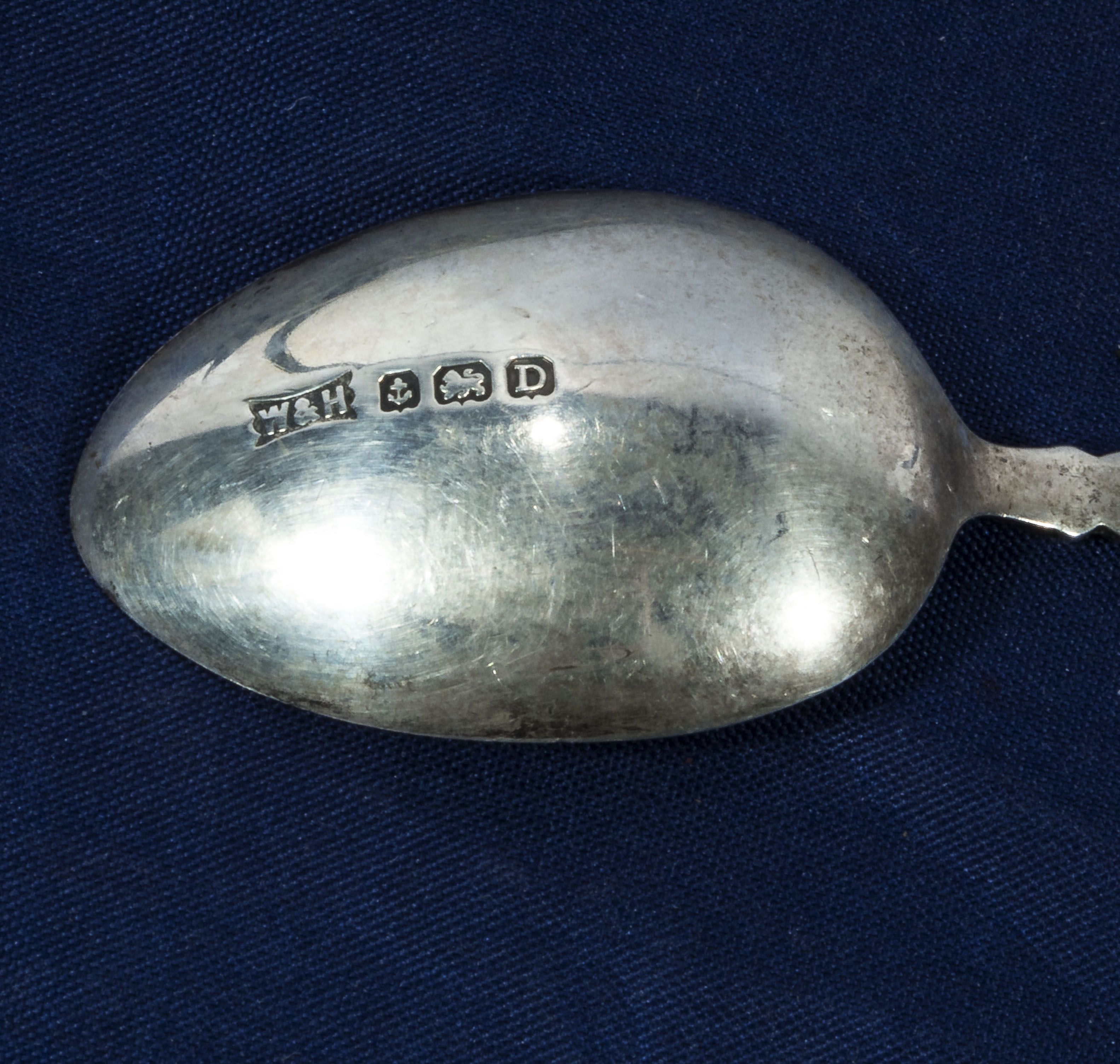 Five enamelled silver golf spoons, marked Bishop Auckland Golf Club, marks for 1930's 67gms - Image 2 of 2