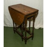 A small oak gate leg table.