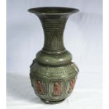 Large Chinese Song dynasty (960-1127) style vase, decorated with relief figures 51cm high