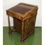 A Victorian walnut davenport desk. Very good condition.