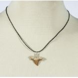 Fossil shark tooth pendant