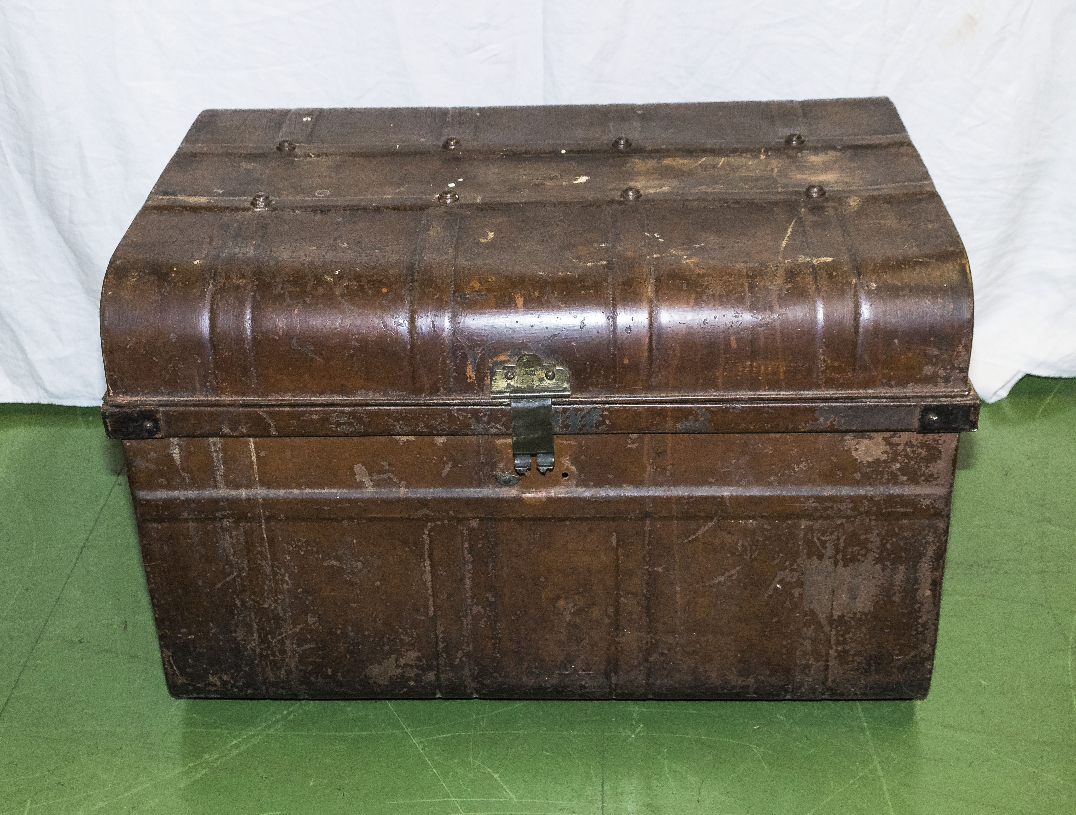 A tin trunk