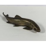 A Bergman bronze trout with glass eyes