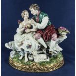 A Meissen style figure group