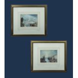 A pair of framed prints depicting Havre and Rouen, after the originals by J M W Turner