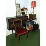 A collection of small furniture and oddments