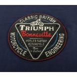 Triumph motorcycle plaque