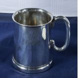 A silver tankard hallmarks for Sheffield, makers mark Viners