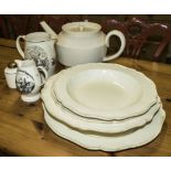 Eight pieces of Leeds cream ware pottery