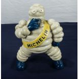 A Michelin figure smoking