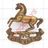 6th VB King’s Liverpool Regiment cap badge circa 1896-1908. A good die-stamped blackened brass