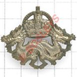 Hong Kong Volunteer Defence Corps Officer’s cap badge circa 1920-29. British made die-stamped