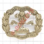 South Lancashire Regiment VB OR’s cap badge. Die-stamped, as regulars but with blank scroll and