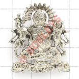 2nd VB Manchester Regiment Officer’s pre 1908 silvered field service cap badge. A good scarce die-
