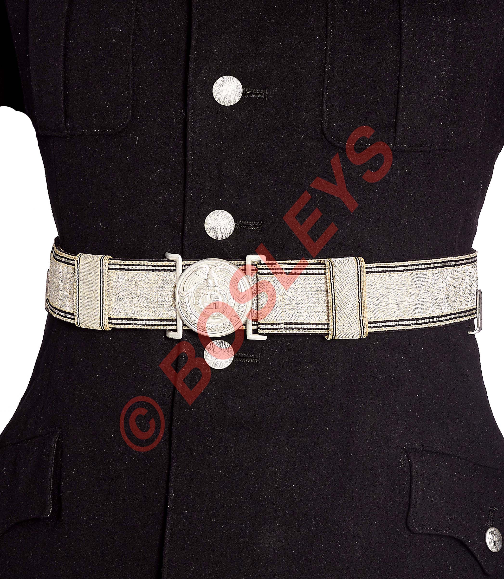 German Third Reich Allgemeine-SS Officer's brocade belt.A very fine rare black velvet lined example.