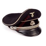 German Third Reich Allgemeine-SS Officer's peaked cap.A very fine rare classic example of fine black