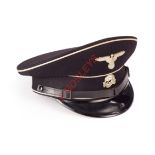 German Third Reich Allgemeine-SS NCO's peaked cap.A very fine rare classic example of fine black