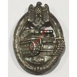 German Third Reich WW2 Army / Waffen SS Panzer Assault Badge by Adolf Scholze, GrunwaldA good die-