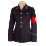 German Third Reich Allgemeine-SS Officer's black tunic.A very fine rare four pocket, four front
