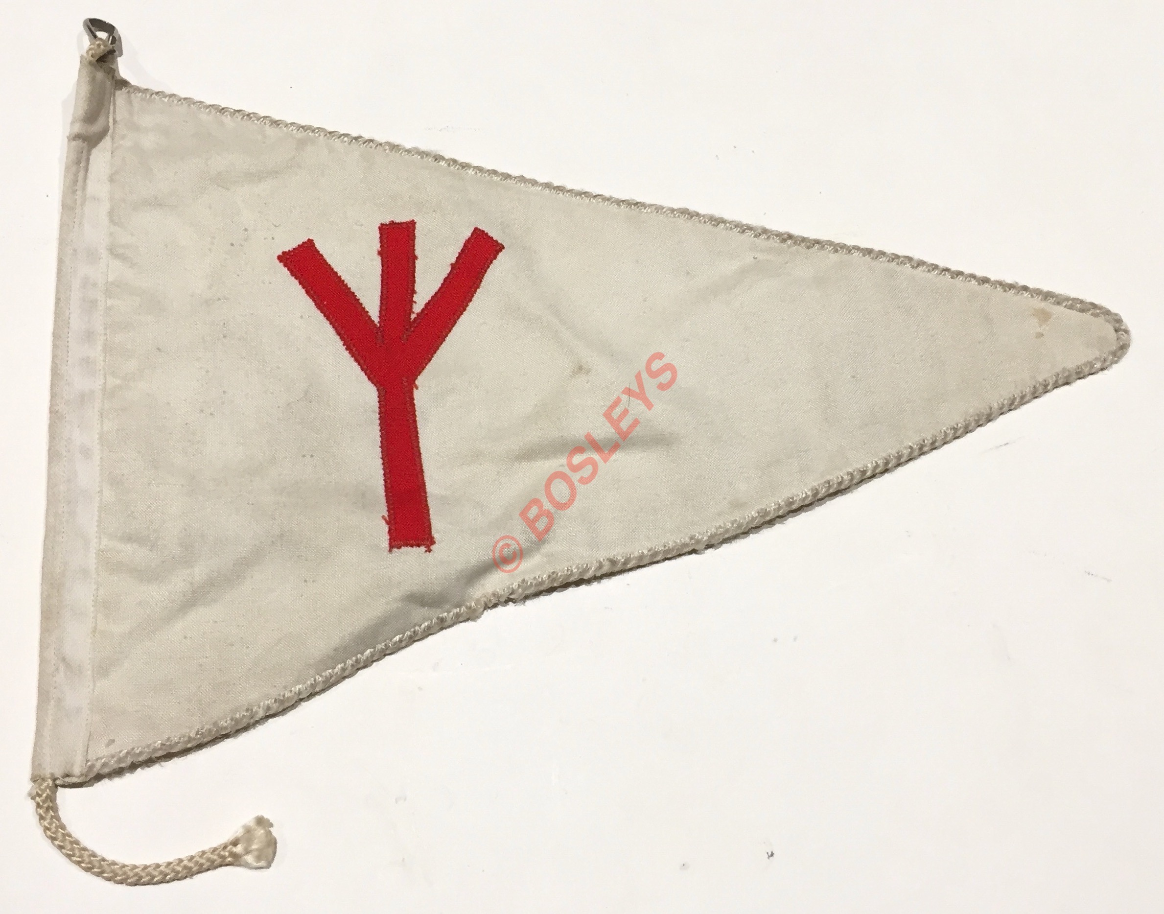 German Third Reich Hitler Youth Medical pennantA good triangular example of white cotton with