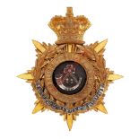 The Durham Light Infantry Victorian Officer's helmet plate circa 1818-1901.A gilt example. Crowned