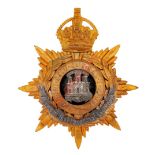 Dorsetshire Regiment Officer's helmet plate circa 1901-14.A good gilt example. Crowned star