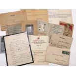 German Third Reich. Box of letters of WW2 interest to Leutnant Ernst Schulze.Includes an Army