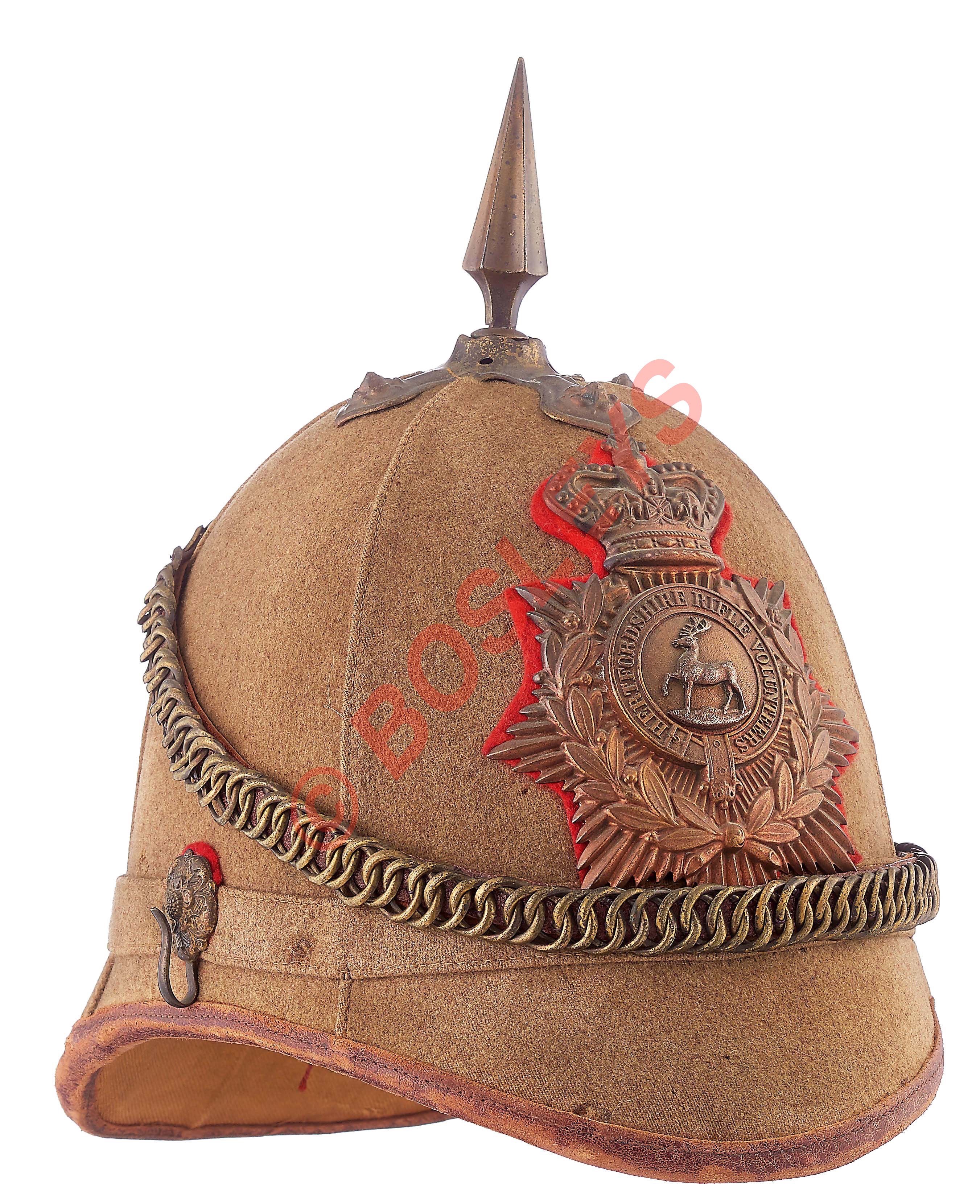 Victorian Hertfordshire Rifle Volunteers Other Rank's Home Service Helmet.A good and scarce