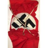 German Third Reich large NSDAP drape.A fine and scarce example of re cotton bunting. Central applied