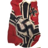 German Third Reich WW2 Kriegsmarine Reich War flag.A large flown example of red cotton bunting