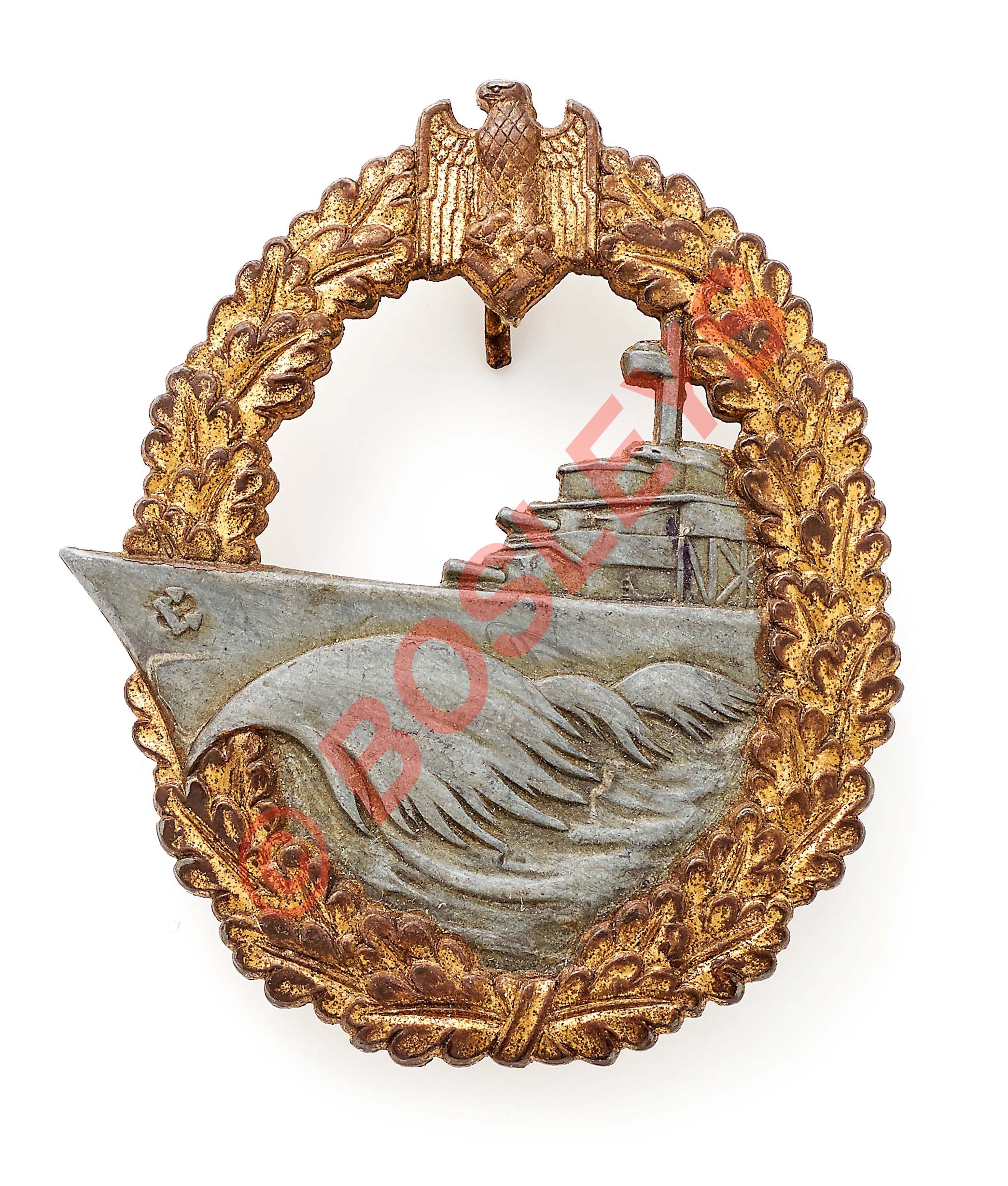 German Third Reich WW2 Kriegsmarine Destroyers War badge by Josef Felix Sohne.A good example. Within