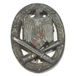 German Third Reich WW2 Army / Waffen SS General Assault Badge.A good die-cast grey metal example