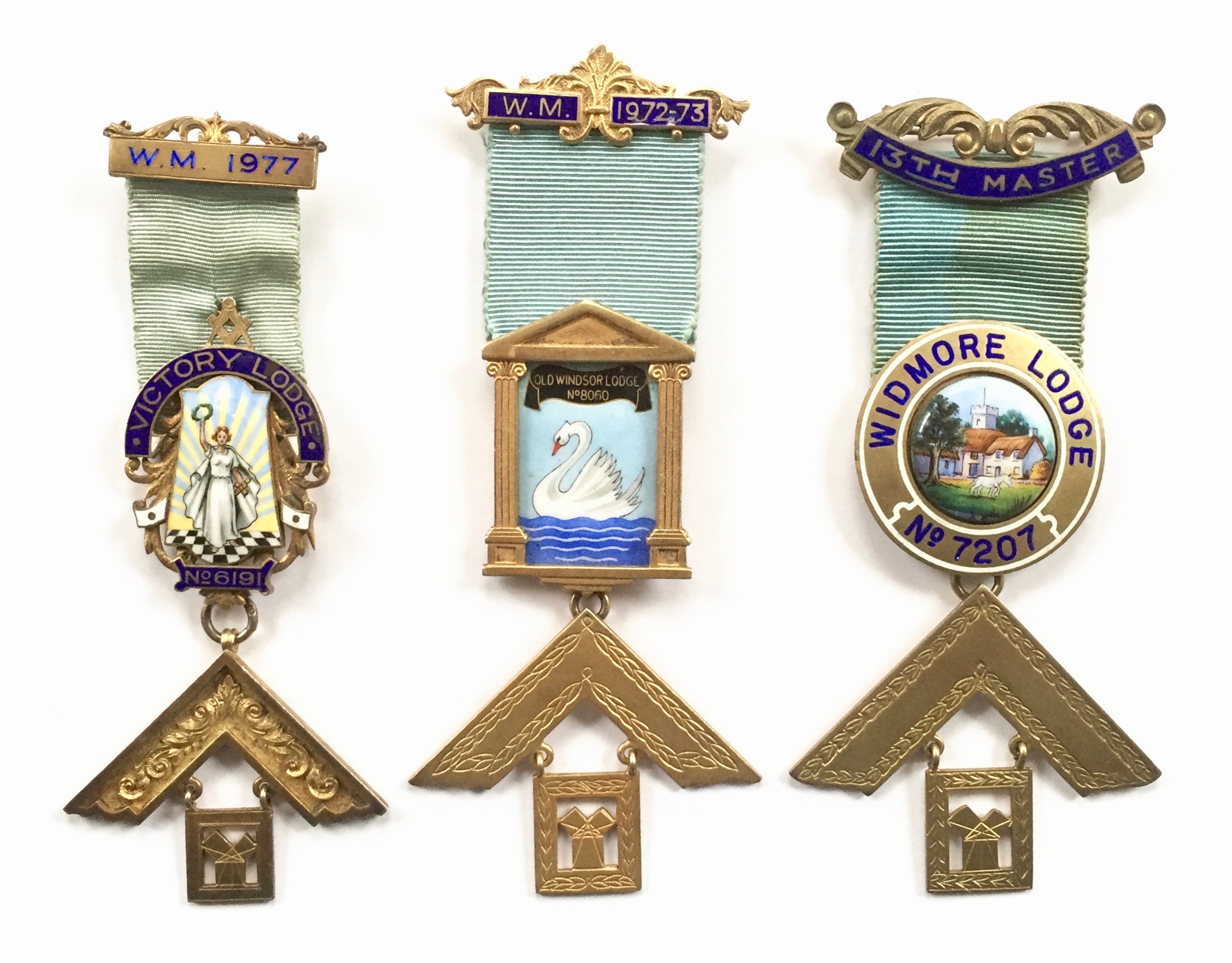 Masonic "Victory Lodge 6191 " Master's Jewel Plus Others.A fine quality London silver Jewel, with