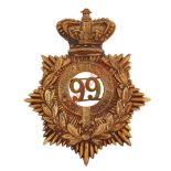 Scottish. 99th (The Duke of Edinburgh's) Regiment of Foot Victorian OR's helmet plate circa 1878-