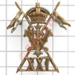 21st (Empress of India’s) Lancers scarce last Victorian pattern OR’s cap badge.Die-cast bi-metal