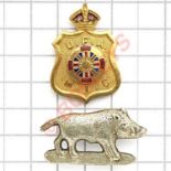 United Farmers of Alberta M.I.C. WWI Canadian gilt and enamelled collar badge.No fittings by Jackson