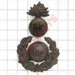 Royal Marine Engineers rare WWI OSD cap badge.Scarce die-cast two part example. Small grenade with