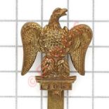 Royal Dragoons WW1 OR’s cap badge circa 1915-19.Small die-stamped brass eagle. (KK 1982)SliderVGC