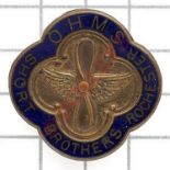 OHMS Short Brothers, Rochester badge and enamel WW1 aircraft war service lapel badge.Scarce four-