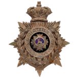 1st (Hertford) VB Bedfordshire Regiment Victorian Officer's helmet plate circa 1887-1901. A fine and