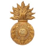 Royal Marine Artillery OR's helmet plate circa 1878-1905. A good die-stamped brass example. Large