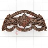 Canadian 4th Divisional Train CASC CEF WW1 bronze shoulder title. Die-stamped Loops VGC Absorbed