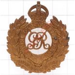 Oxford University OTC-Royal Engineers Section GvR brass cap badge Die-stamped. (KK 2476) Loops VGC