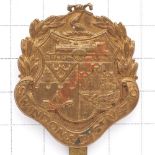 Swindon & District VTC WWI cap badge. A good rare die-stamped brass example. Town Arms on scroll “