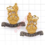 15th / 19th King's Hussars Officer's facing pair of collar badges circa 1922-52. Fine die-stamped.