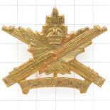 Canadian Machine Gun Corps CEF WW1 brass cap badge. Die-stamped Tiptaft B’ham Loops VGC