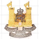 Suffolk and Norfolk Yeomanry EIIR Officer’s cap badge. A fine die-cast silvered and gilt example. (