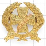 Inns of Court VRC scarce Officer’s gilt cap badge circa 1905-08. Die-stamped laurel sprays