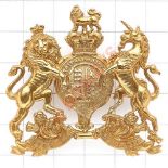 Royal Home Counties Reserve Regiment Boer War Victorian brass cap badge. Die-stamped Royal Arms. (KK