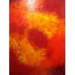 N Read Oil on canvas, large abstract, Red Sun, 50 x 40